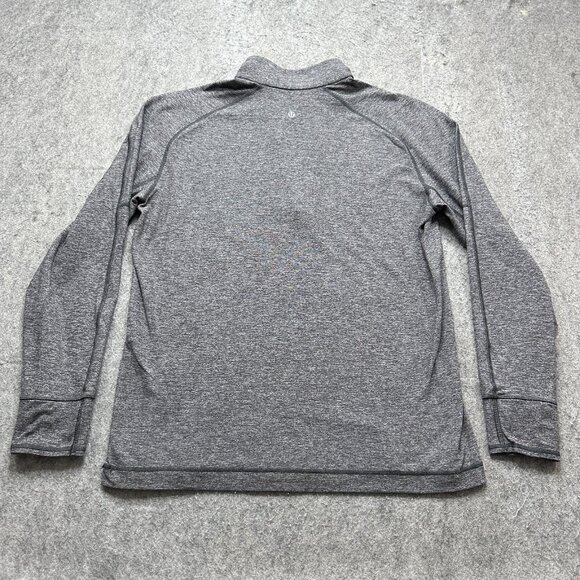 Lululemon Surge 1/2 Zip Pullover Men L Gray Solid Long Sleeve b157 - Picture 7 of 14